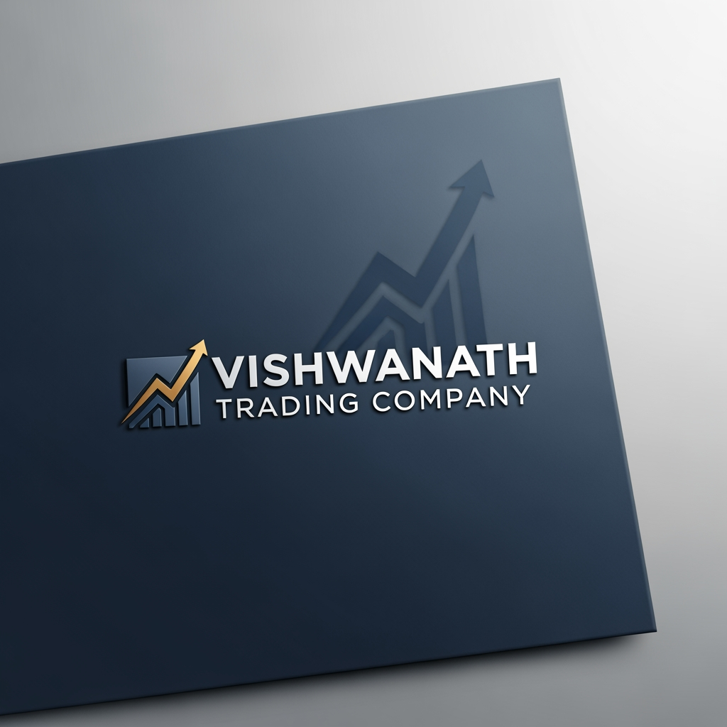 AI Design for Vishwanath Trading Company logo created in professional style and minimal in high resolution related to trades and growth vectors use and make them eye catching