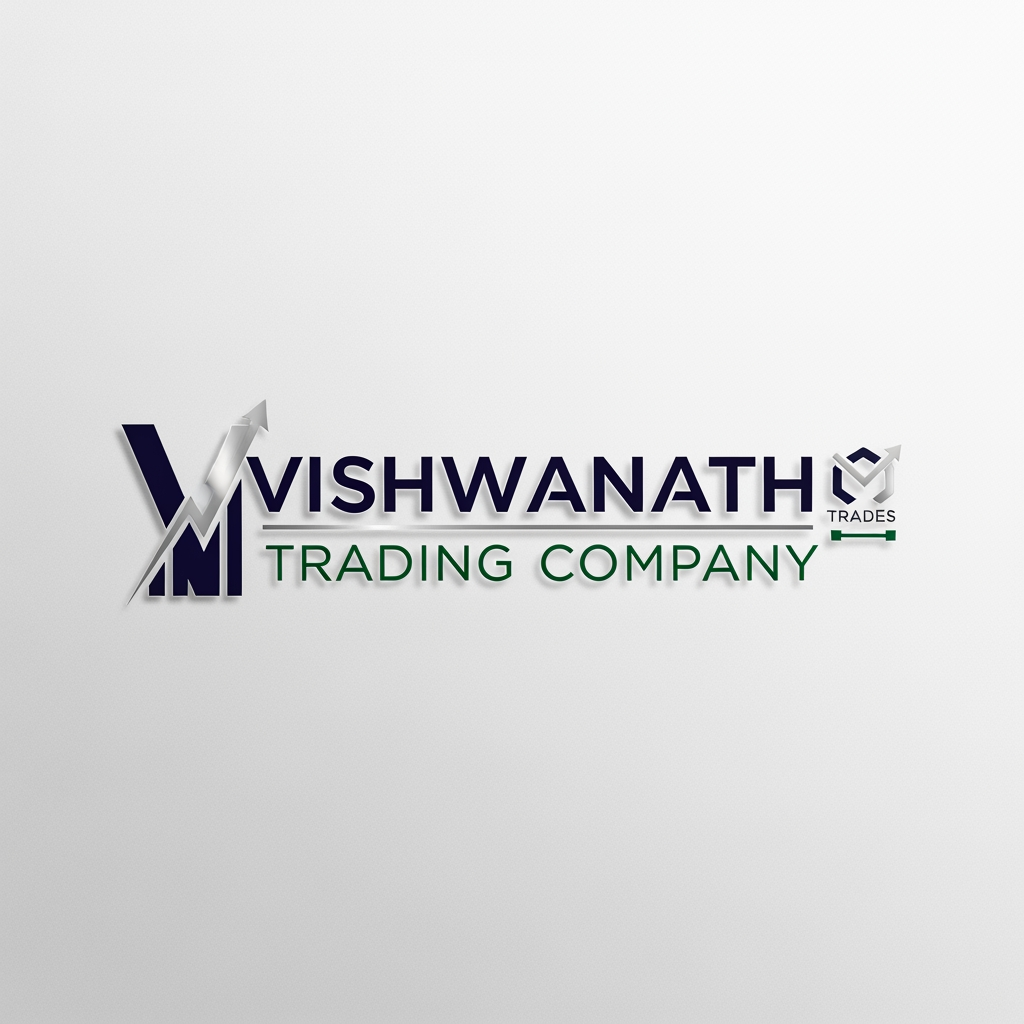 AI Design for Vishwanath Trading Company logo created in professional style and minimal in high resolution related to trades and growth vectors use and make them eye catching