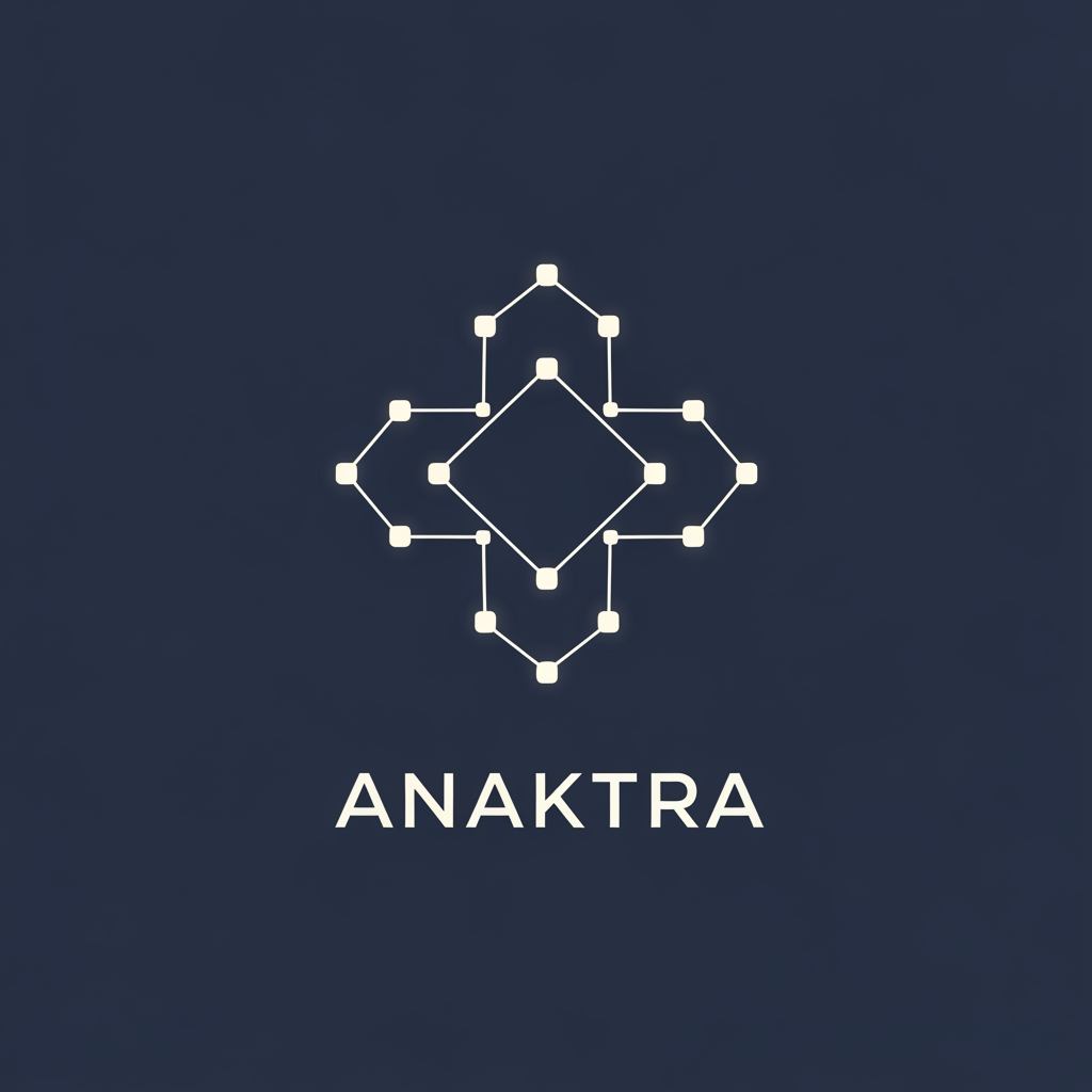 AI Design for make 5 alternatives for logo of anaktra totaly new , no repetiion. simple and unqiue with nodes