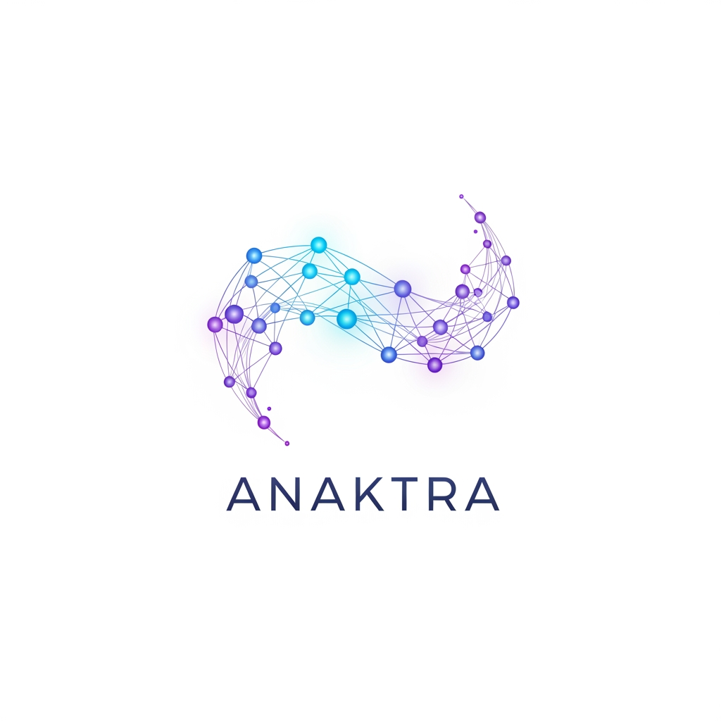 AI Design for make 5 alternatives for logo of anaktra totaly new , no repetiion. simple and unqiue with nodes