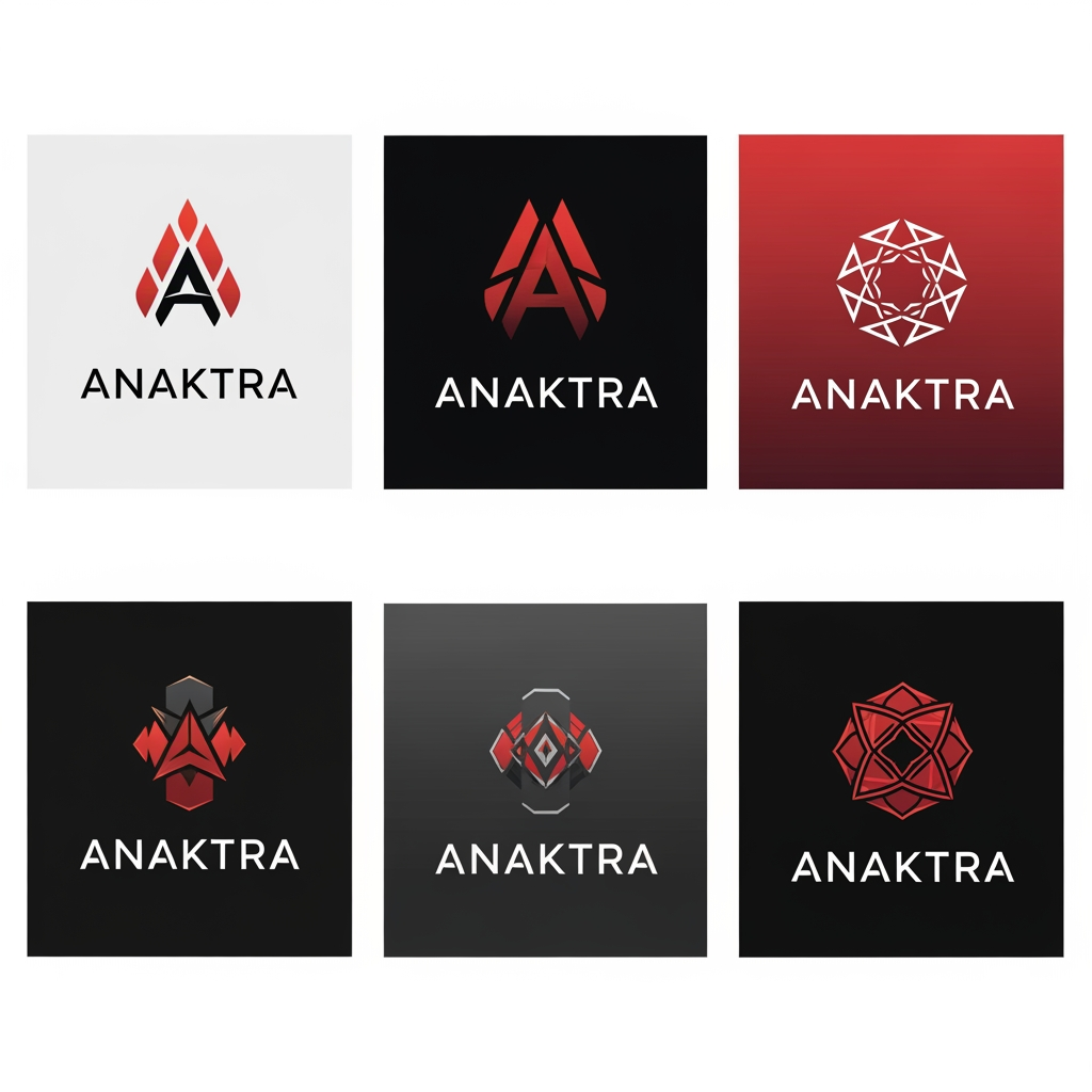 AI Design for make 5 alternatives for logo of anaktra