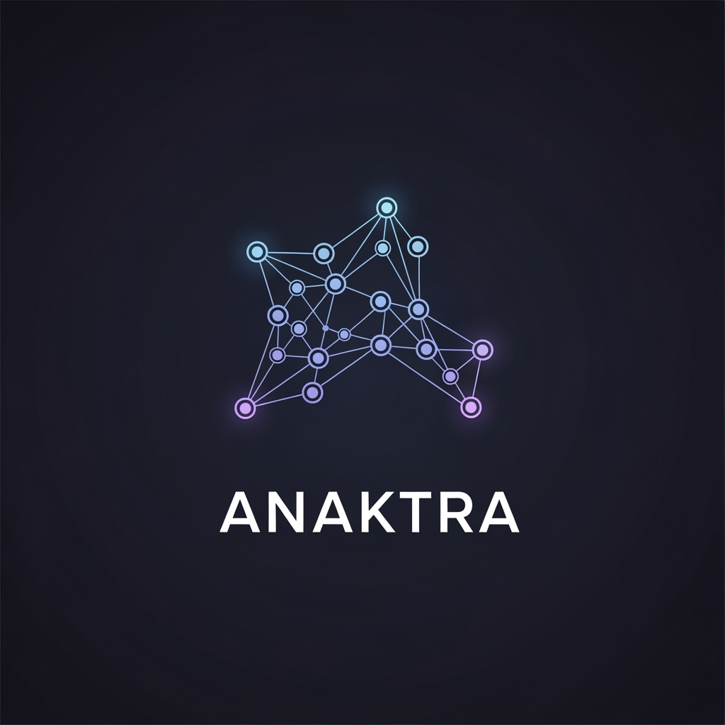 AI Design for make 5 alternatives for logo of anaktra totaly new , no repetiion. simple and unqiue with nodes