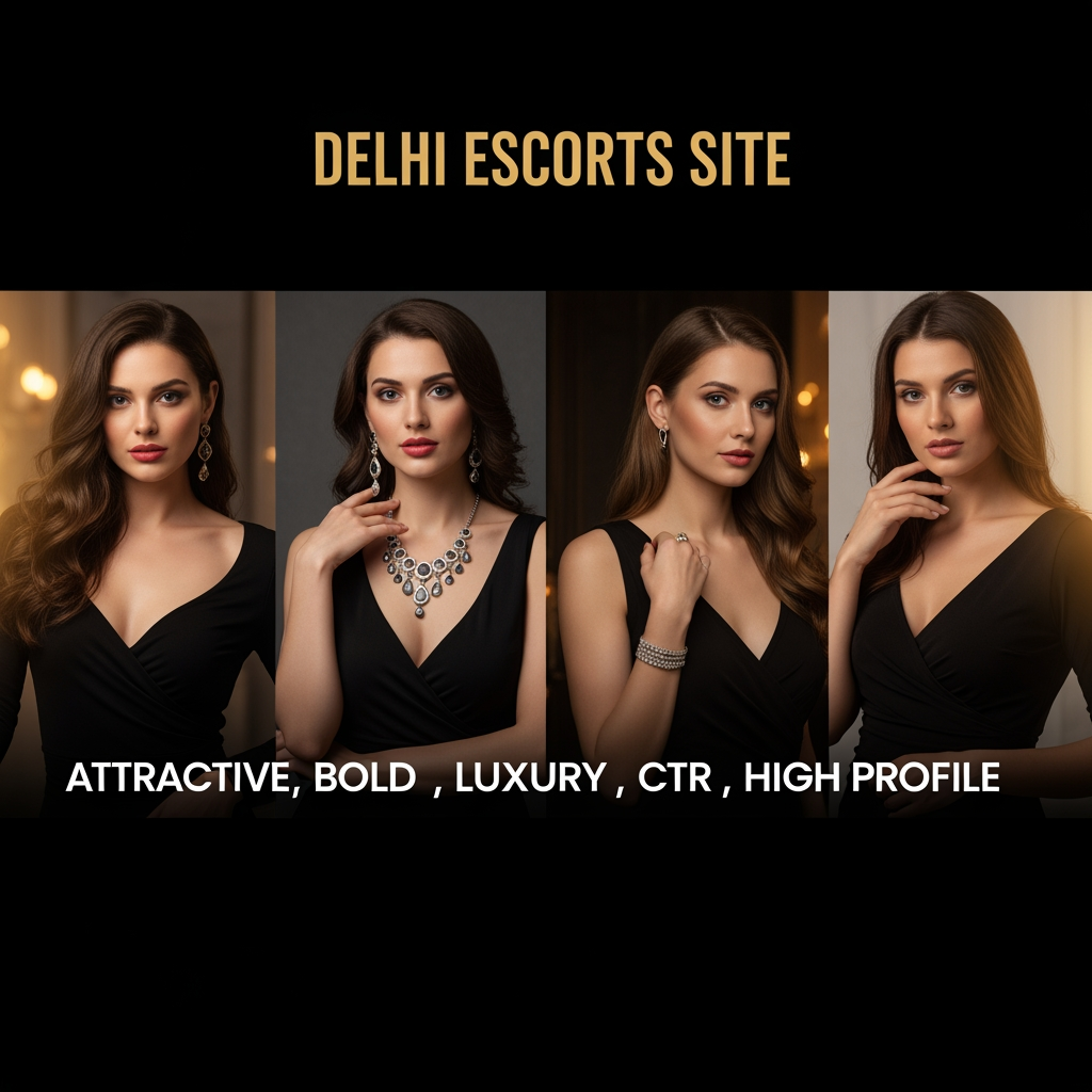 AI Design for Give me Delhi Escorts Site Banner "Attrective, Bold, Luxury, CTR, High Profile "