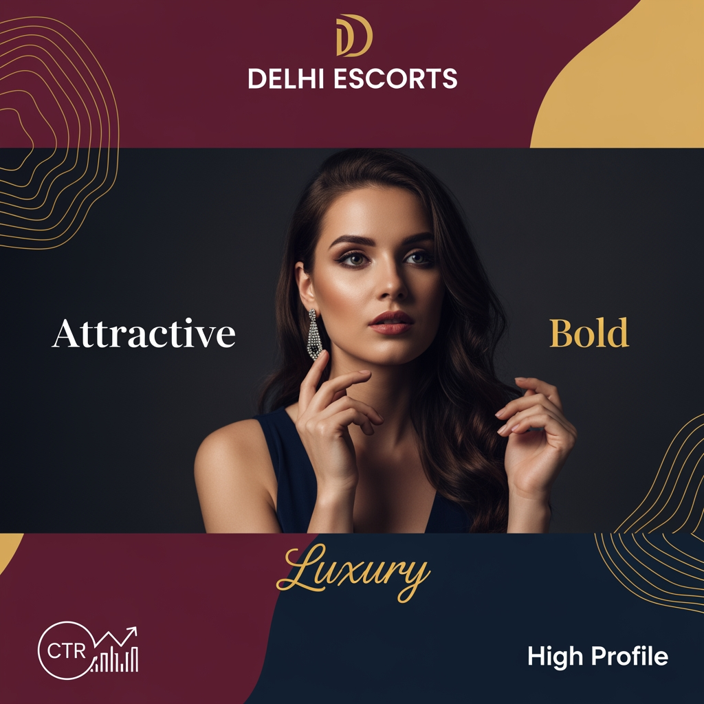 AI Design for Give me Delhi Escorts Site Banner "Attrective, Bold, Luxury, CTR, High Profile " Prompet