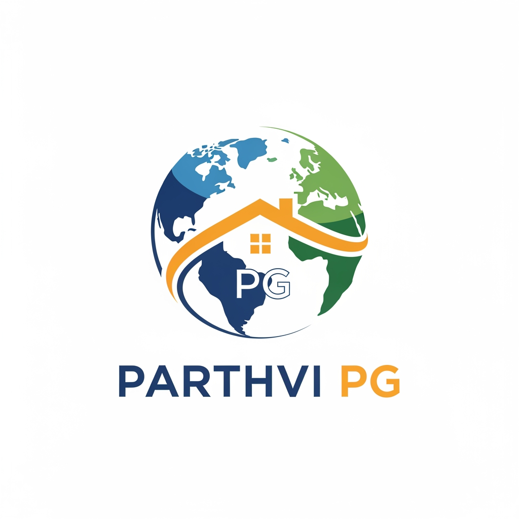 AI Design for mujhe apne pg ke liye ek logo create krwana hai mere pg ka naam parthvi pg hai make logo for my pg