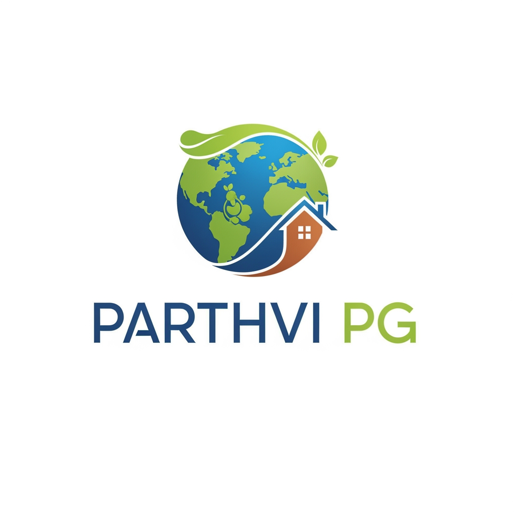 AI Design for mujhe apne pg ke liye ek logo create krwana hai mere pg ka naam parthvi pg hai make logo for my pg