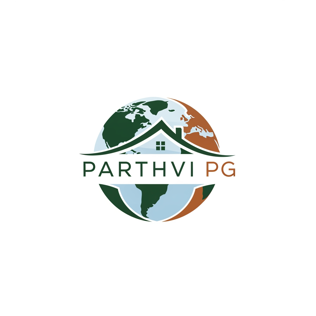 AI Design for mujhe apne pg ke liye ek logo create krwana hai mere pg ka naam parthvi pg hai make logo for my pg