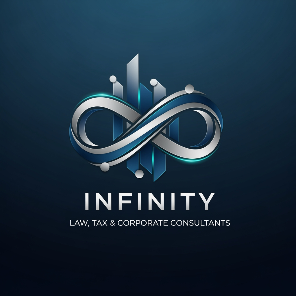 AI Design for create a logo for infinity law, tax and corporate consultants it should look astheitc, ultra modern , futuristic