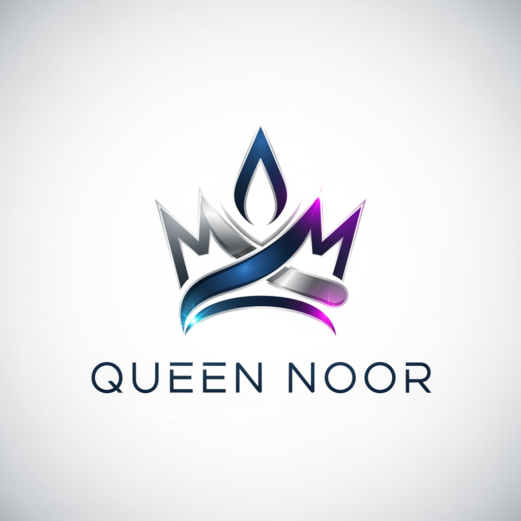 AI Design for create a logo for queen noor it should look astheitc, ultra modern , futuristic