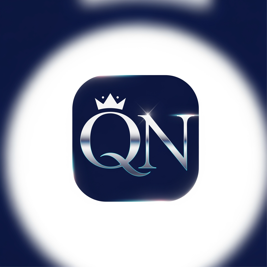 AI Design for create a logo for queen noor it should look astheitc, ultra modern , futuristic and it should be in a small pic suitable for profile picture