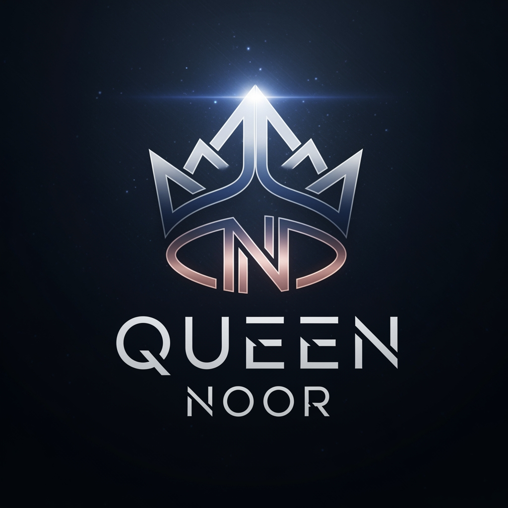 AI Design for create a logo for queen noor it should look astheitc, ultra modern , futuristic