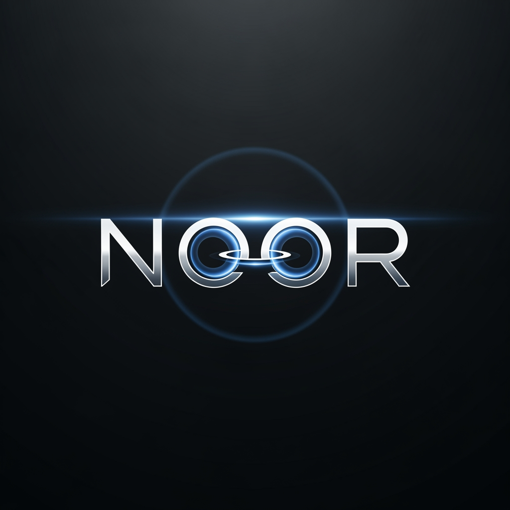 AI Design for create a logo for noor name it should look astheitc, ultra modern , futuristic