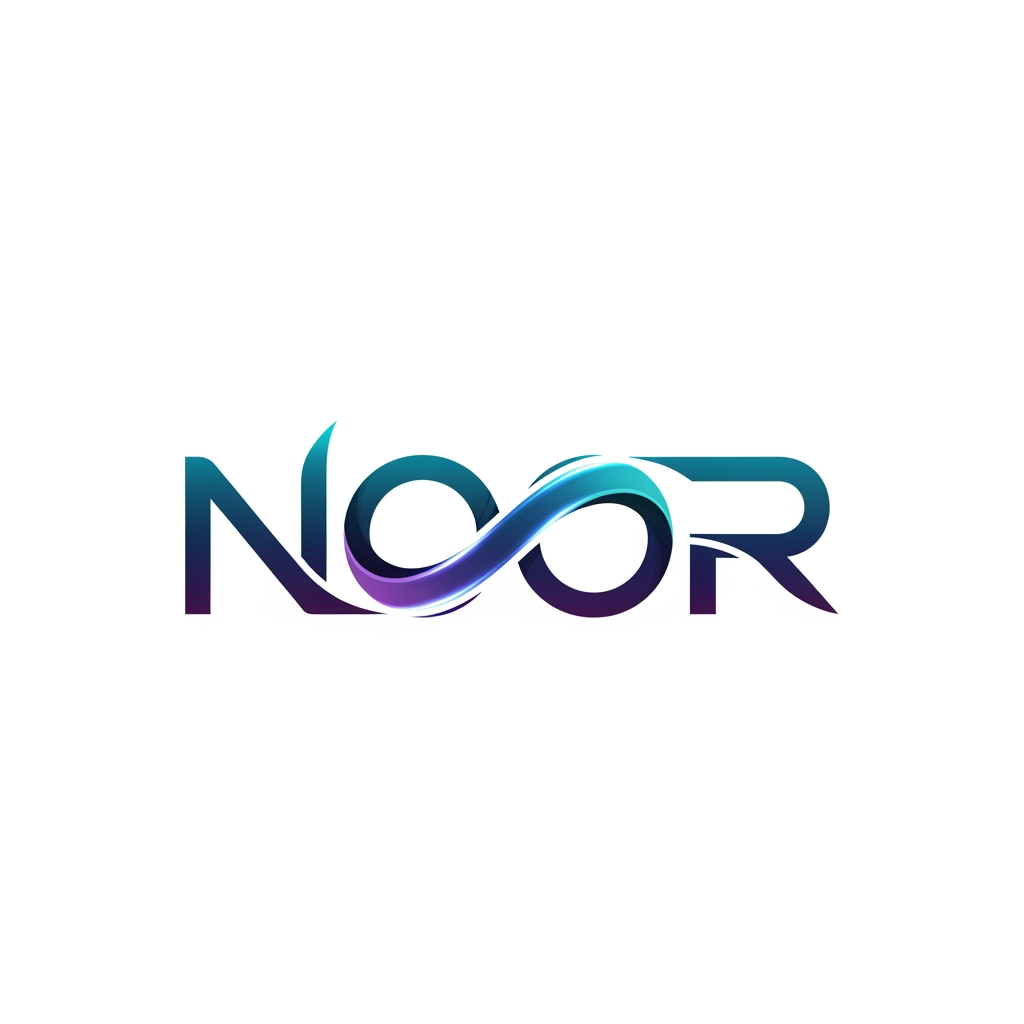 AI Design for create a logo for noor name it should look astheitc, ultra modern , futuristic