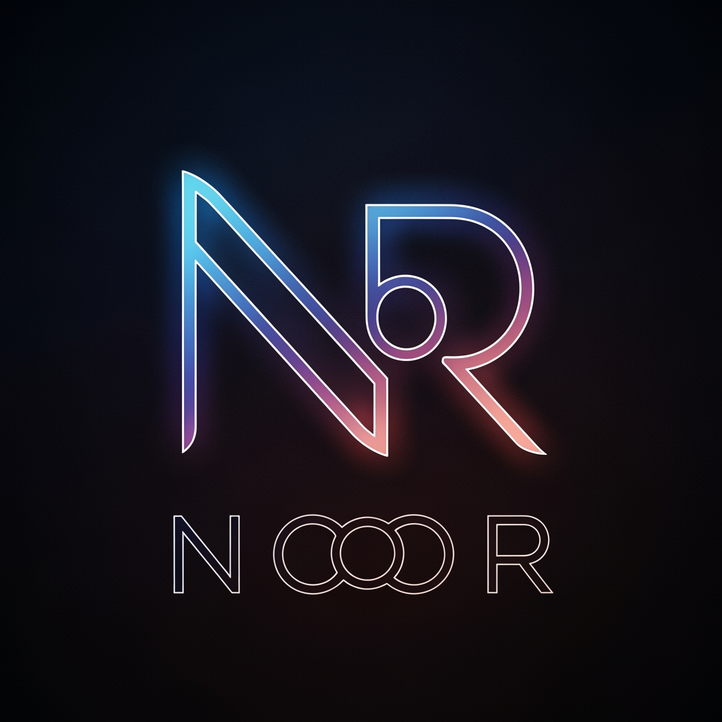 AI Design for create a logo for  NOOR it should look astheitc, ultra modern , futuristic and it should be in a small pic suitable for profile picture make it prettiest