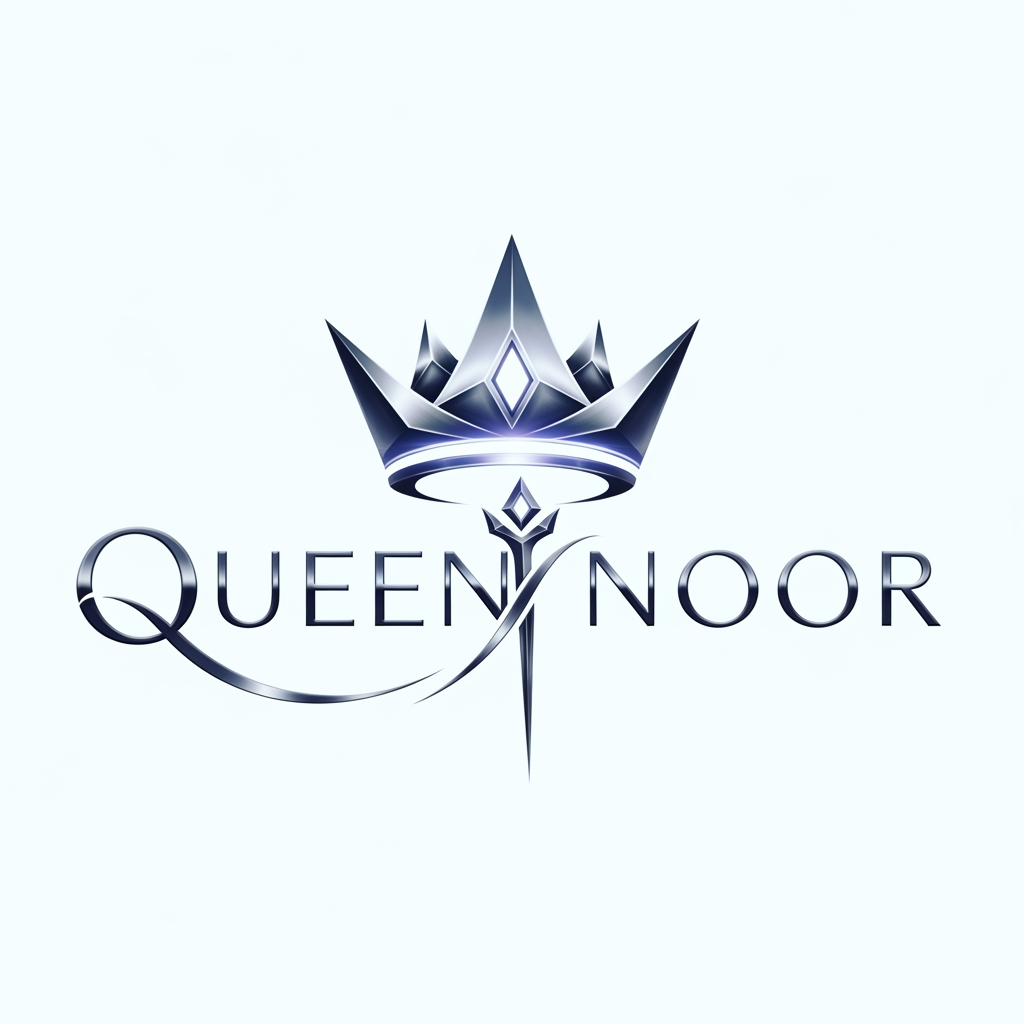 AI Design for create a logo for queen noor it should look astheitc, ultra modern , futuristic