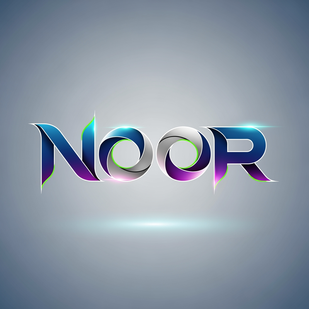 AI Design for create a logo for noor name it should look astheitc, ultra modern , futuristic