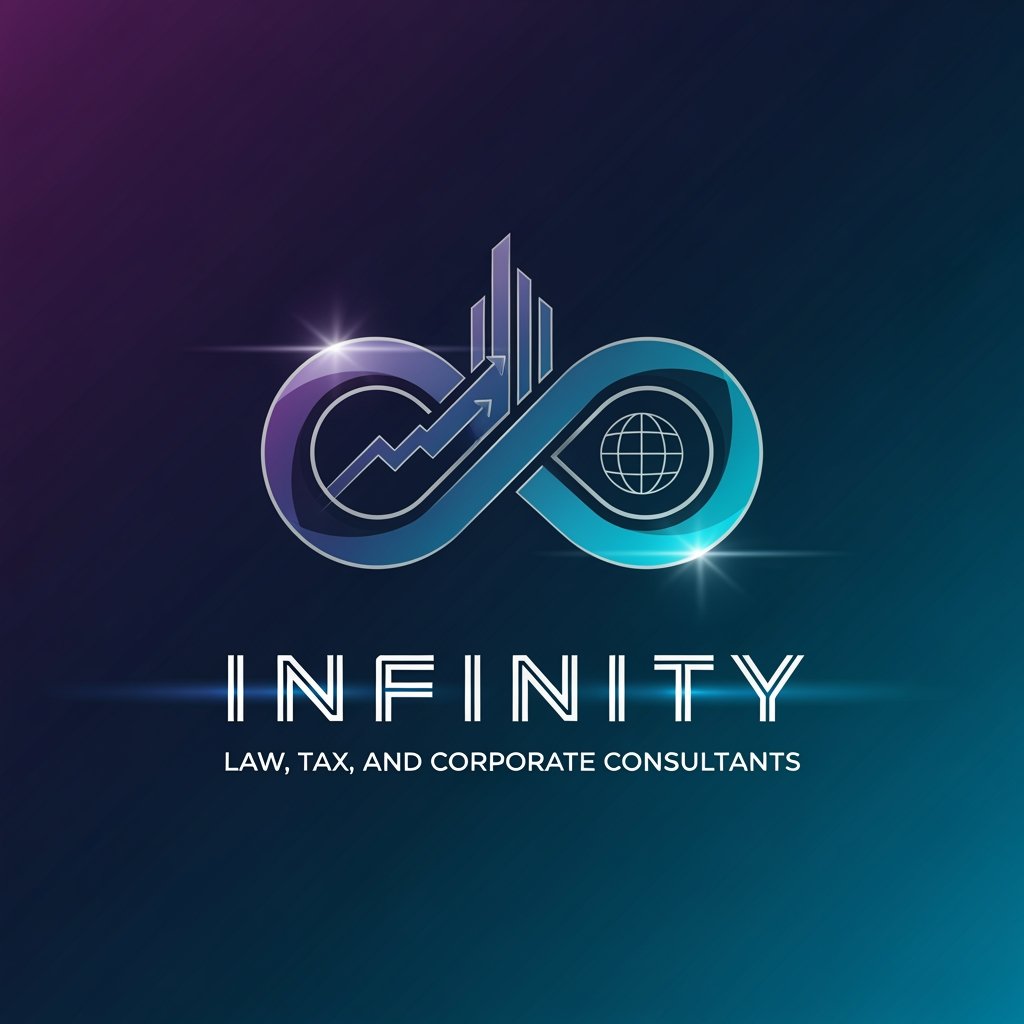AI Design for create a logo for infinity law, tax and corporate consultants it should look astheitc, ultra modern , futuristic