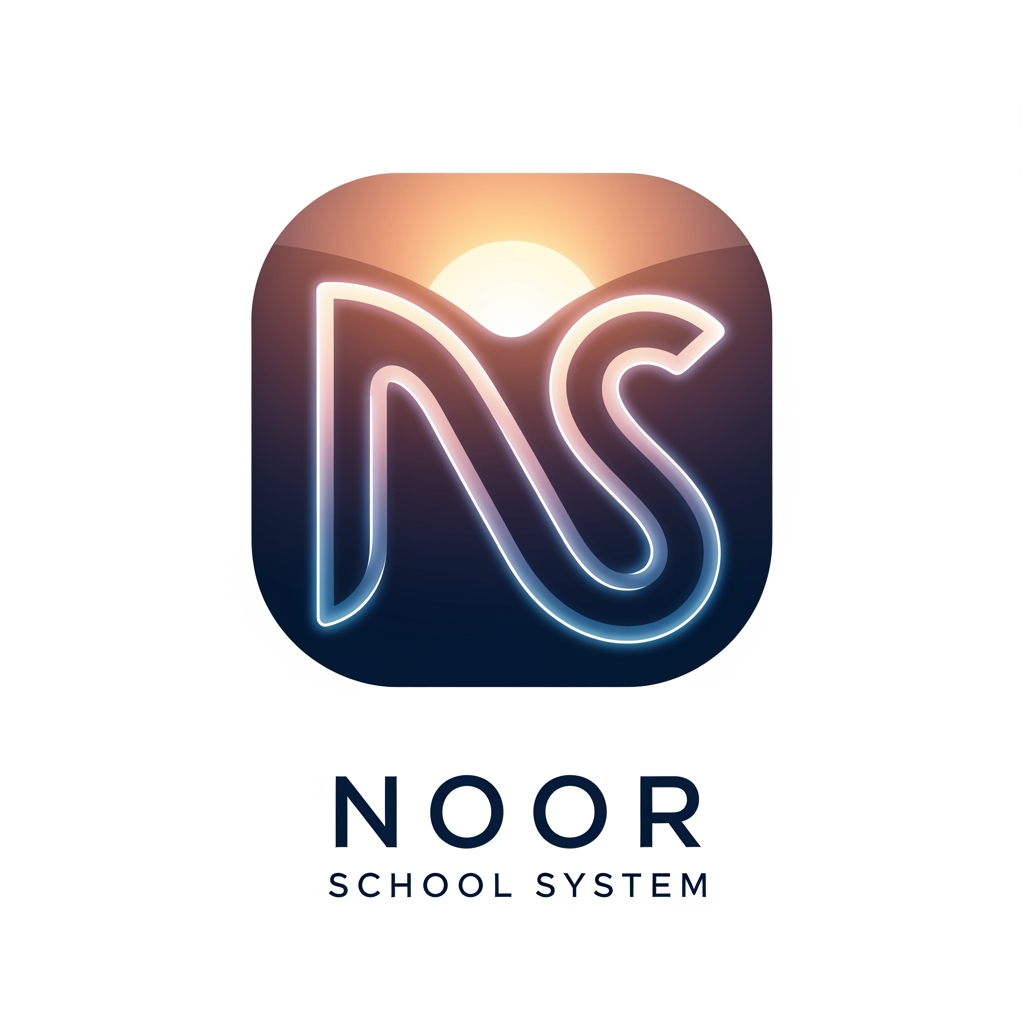 AI Design for create a logo for  noor school system   it should look astheitc, ultra modern , futuristic and it should be in a small pic suitable for profile picture