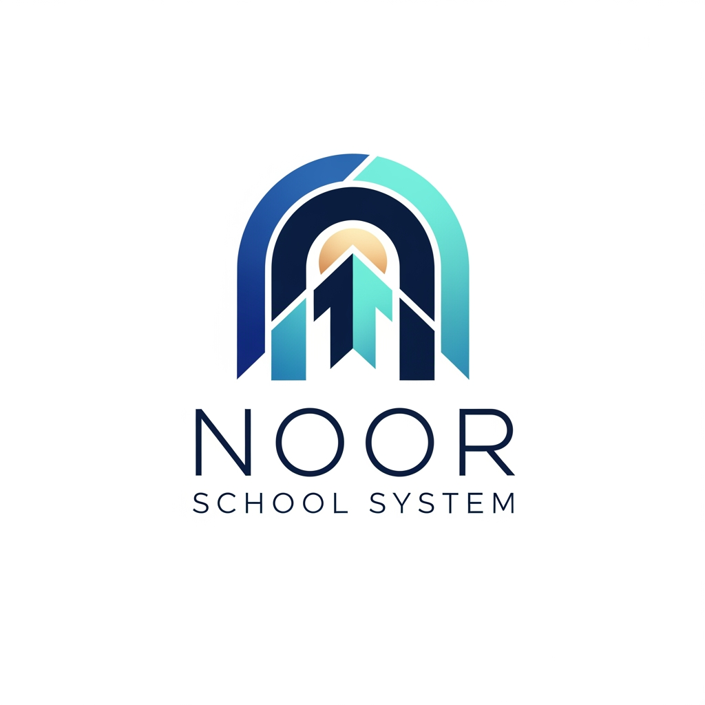 AI Design for create a logo for  noor school system   it should look astheitc, ultra modern , futuristic and it should be in a small pic suitable for profile picture