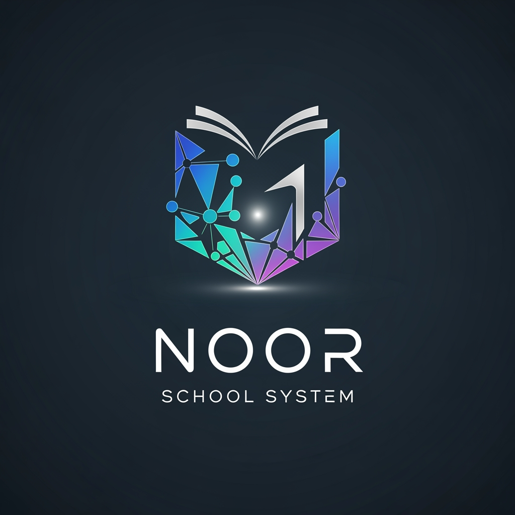 AI Design for create a logo for  noor school system   it should look astheitc, ultra modern , futuristic and it should be in a small pic suitable for profile picture