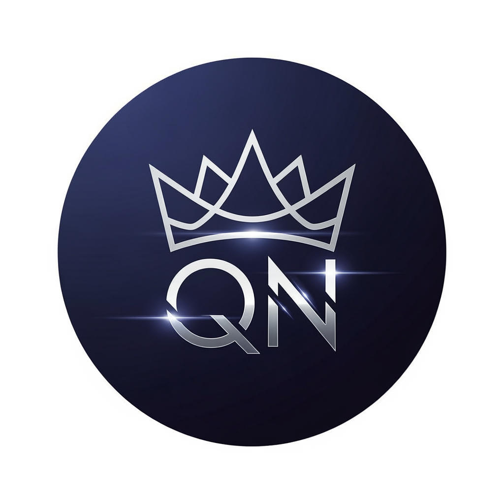 AI Design for create a logo for queen noor it should look astheitc, ultra modern , futuristic and it should be in a small pic suitable for profile picture