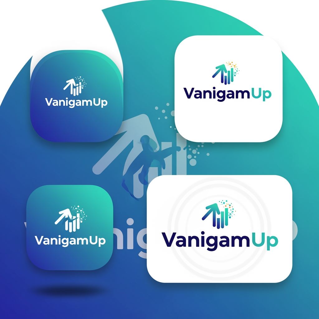AI Design for i want to create a logo, adaptive icon, splash icon , foreground and bacground icon,  the brand name is VanigamUp