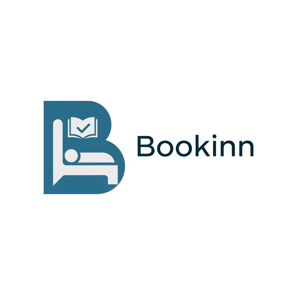 AI Design for i am looking for logo for my hotel application name of application is bookinn, hotel app is web base & mobile app base for both, hotel app is develop to give hotel owner to maintenance daily record. monogram should be simple & represent to hotel app, easy understand that hotel app monogram