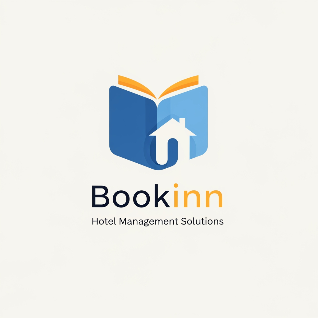AI Design for i am looking for logo for my hotel application name of application is bookinn, hotel app is web base & mobile app base for both, hotel app is develop to give hotel owner to maintenance daily record.