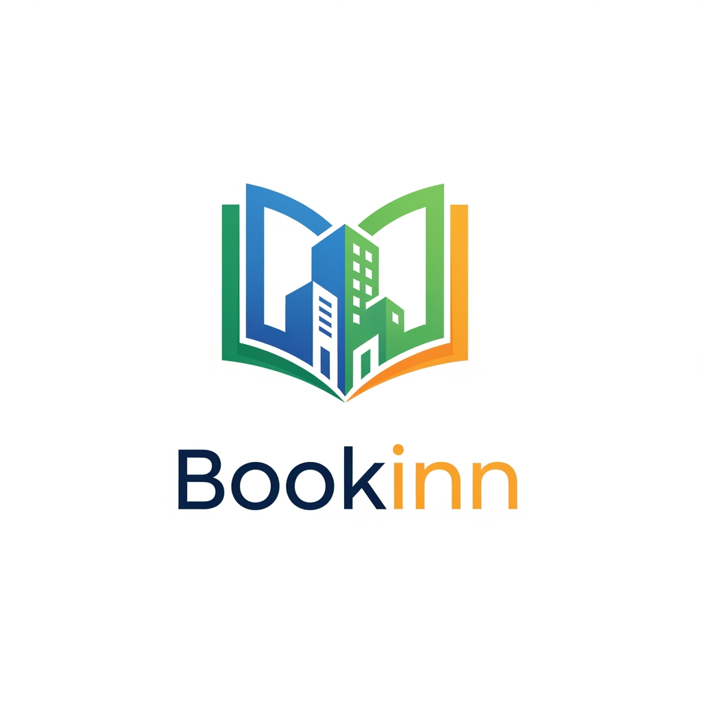 AI Design for i am looking for logo for my hotel application name of application is bookinn, hotel app is web base & mobile app base for both, hotel app is develop to give hotel owner to maintenance daily record.