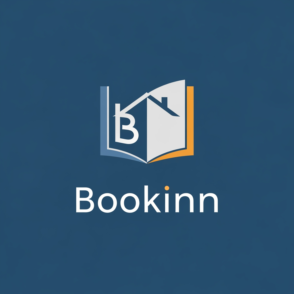 AI Design for i am looking for logo for my hotel application name of application is bookinn, hotel app is web base & mobile app base for both, hotel app is develop to give hotel owner to maintenance daily record.