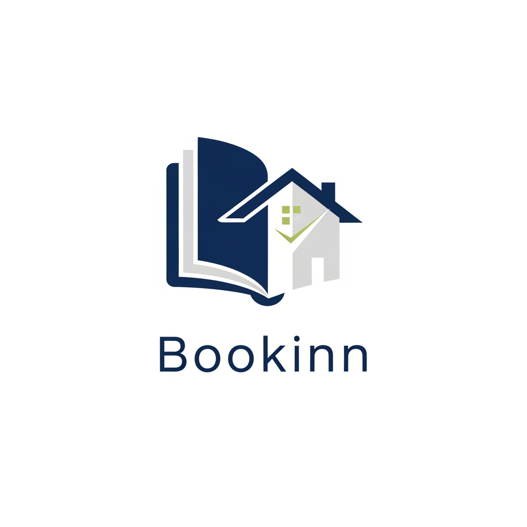 AI Design for i am looking for logo for my hotel application name of application is bookinn, hotel app is web base & mobile app base for both, hotel app is develop to give hotel owner to maintenance daily record.