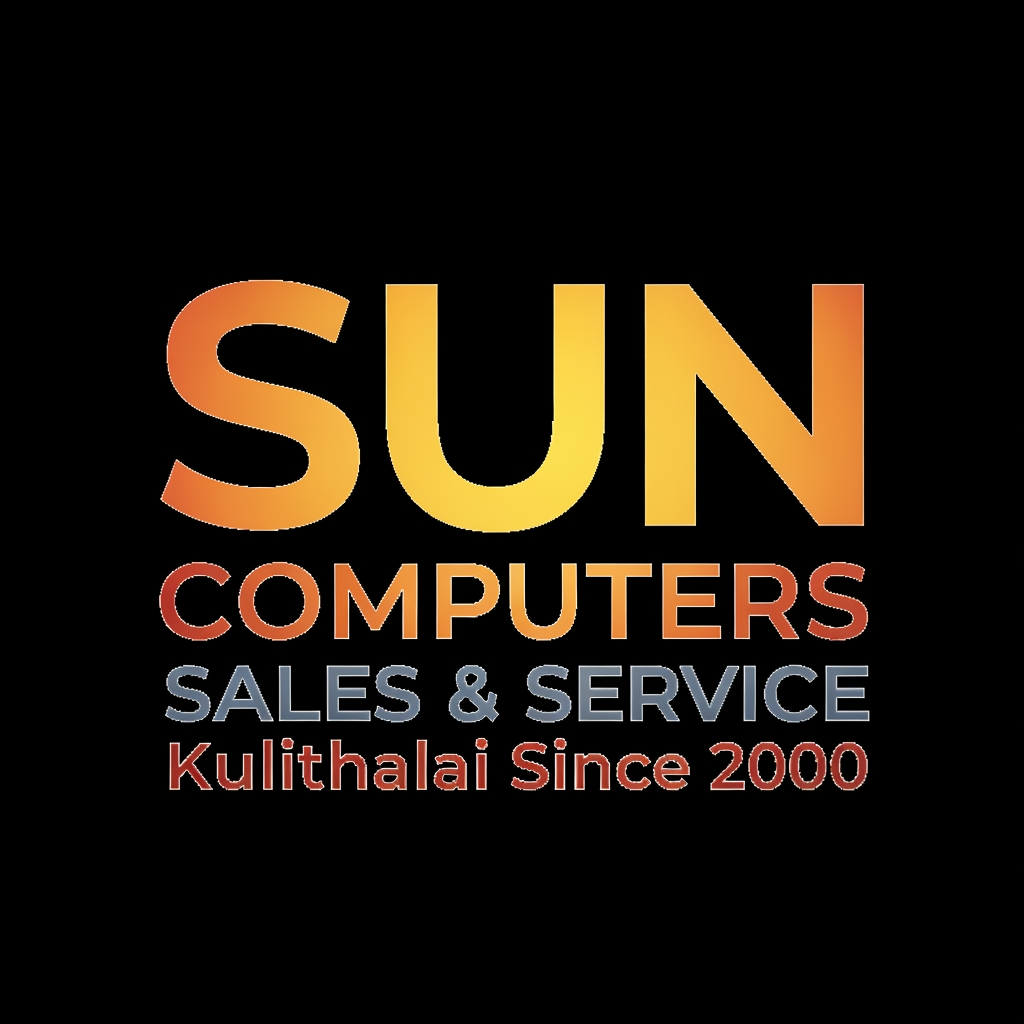 AI Design for create using letters only logo for Sun Computers Sales & Service Kulithalai Since 2000