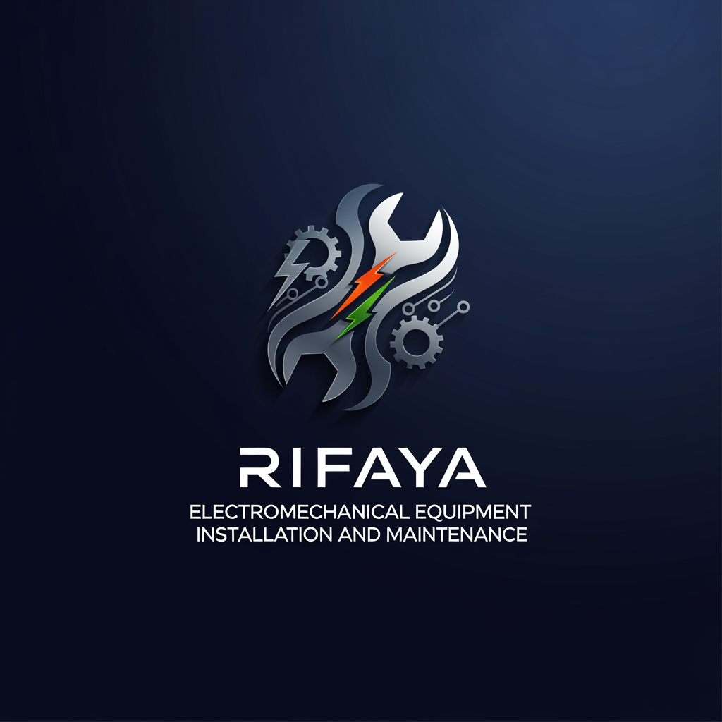 AI Design for i want to create a logo based on "RIFAYA ELECTROMECHANICAL EQUIPMENT INSTALLATION AND MAINTENANCE" this. this is a company which carries electronical and mechanical equipment . based o n this i need a logo for this company. also need comppletely unique