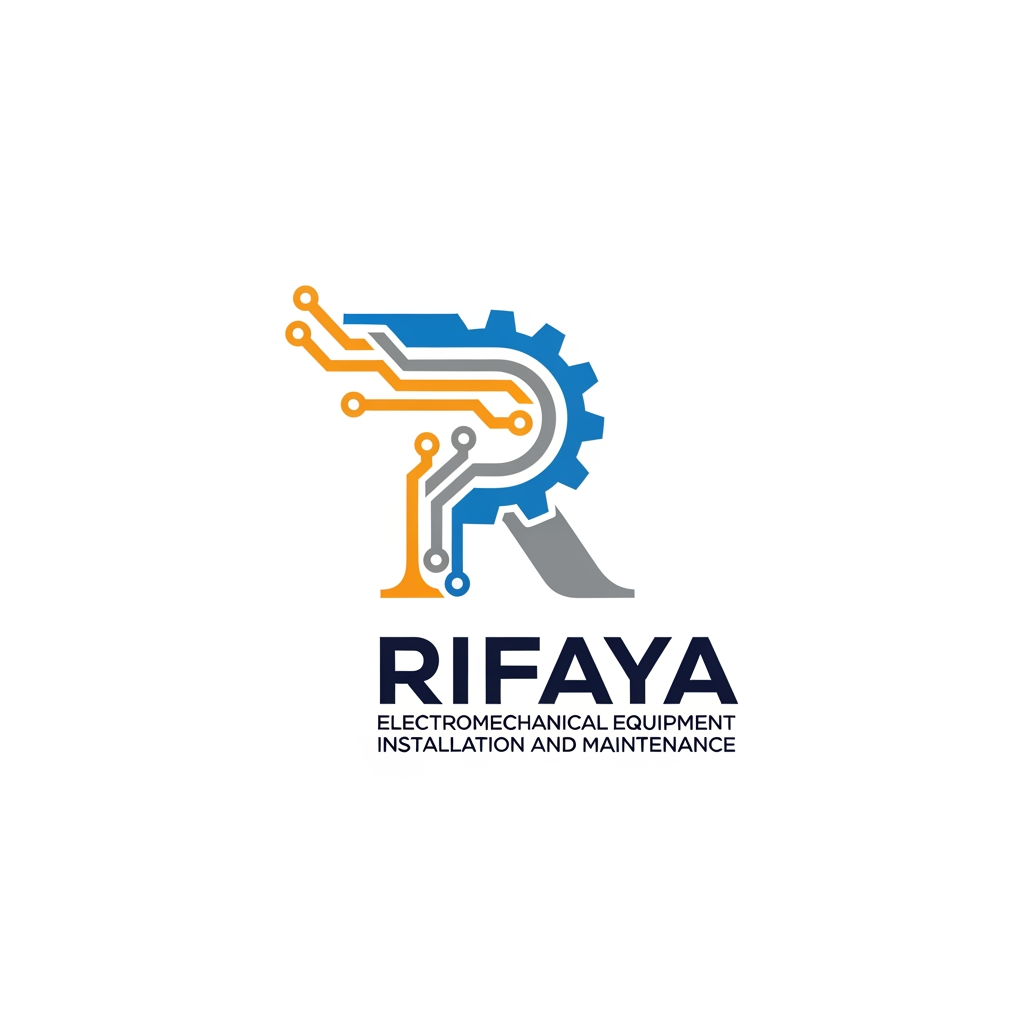 AI Design for i want to create a logo based on "RIFAYA ELECTROMECHANICAL EQUIPMENT INSTALLATION AND MAINTENANCE" this. this is a company which carries electronical and mechanical equipment . based o n this i need a logo for this company. also need comppletely unique . i want this in a svg format all these