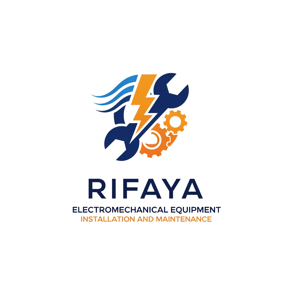 AI Design for i want to create a logo based on "RIFAYA ELECTROMECHANICAL EQUIPMENT INSTALLATION AND MAINTENANCE" this. this is a company which carries electronical and mechanical equipment . based o n this i need a logo for this company