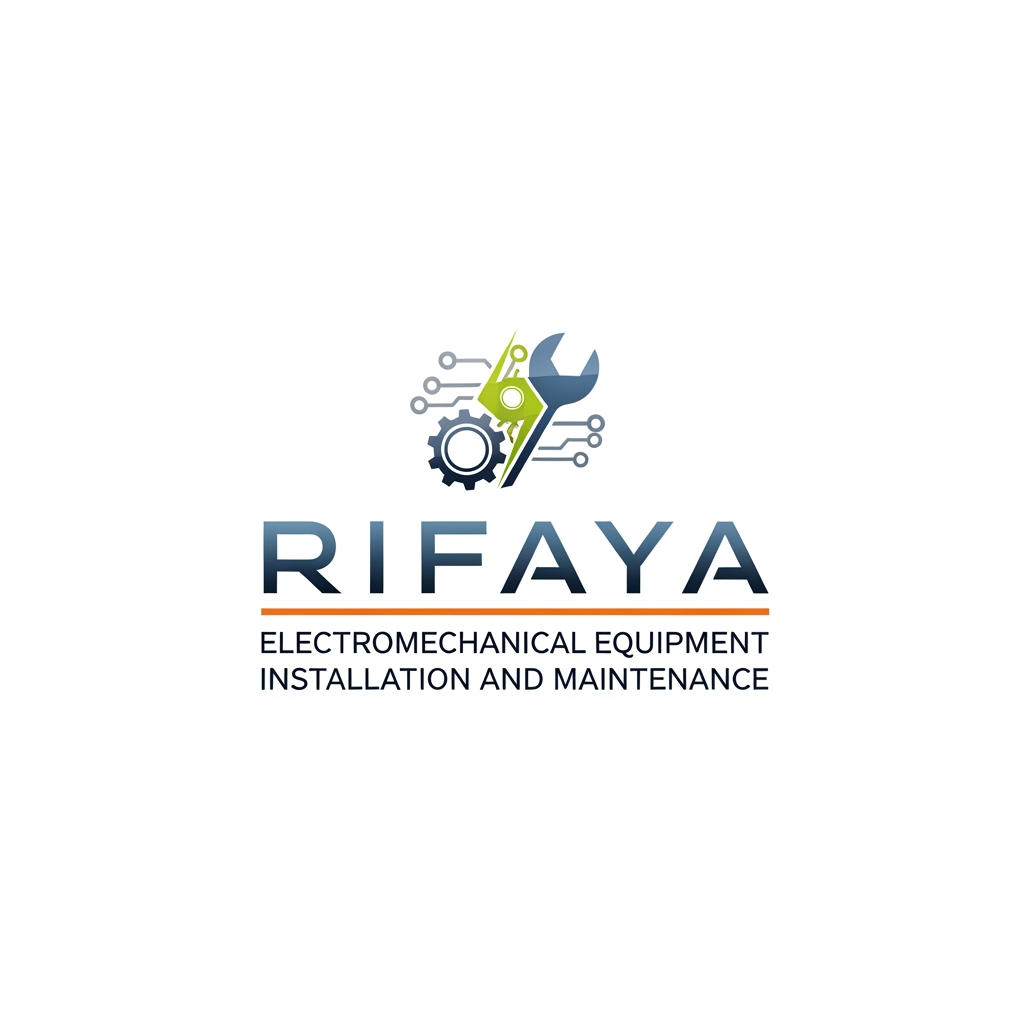 AI Design for i want to create a logo based on "RIFAYA ELECTROMECHANICAL EQUIPMENT INSTALLATION AND MAINTENANCE" this. this is a company which carries electronical and mechanical equipment . based o n this i need a logo for this company. also need comppletely unique . i want this in a svg format all these. something aesthetic one