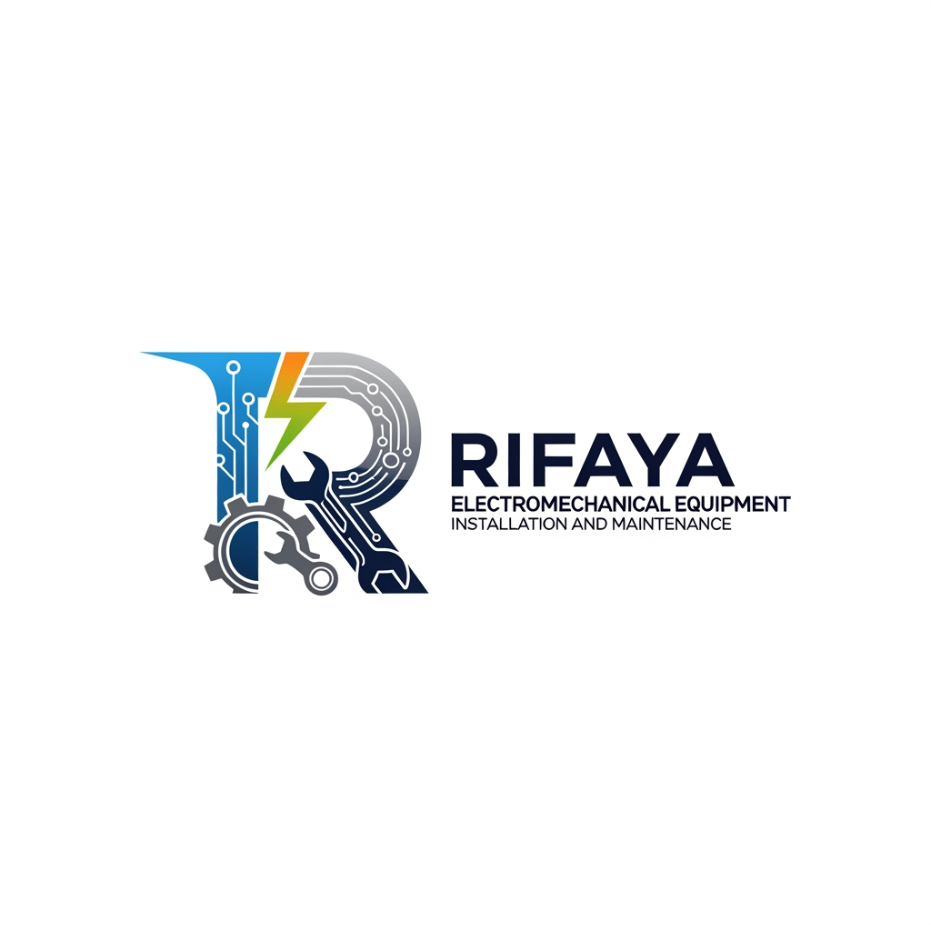 AI Design for i want to create a logo based on "RIFAYA ELECTROMECHANICAL EQUIPMENT INSTALLATION AND MAINTENANCE" this. this is a company which carries electronical and mechanical equipment . based o n this i need a logo for this company. also need comppletely unique . i want this in a svg format all these