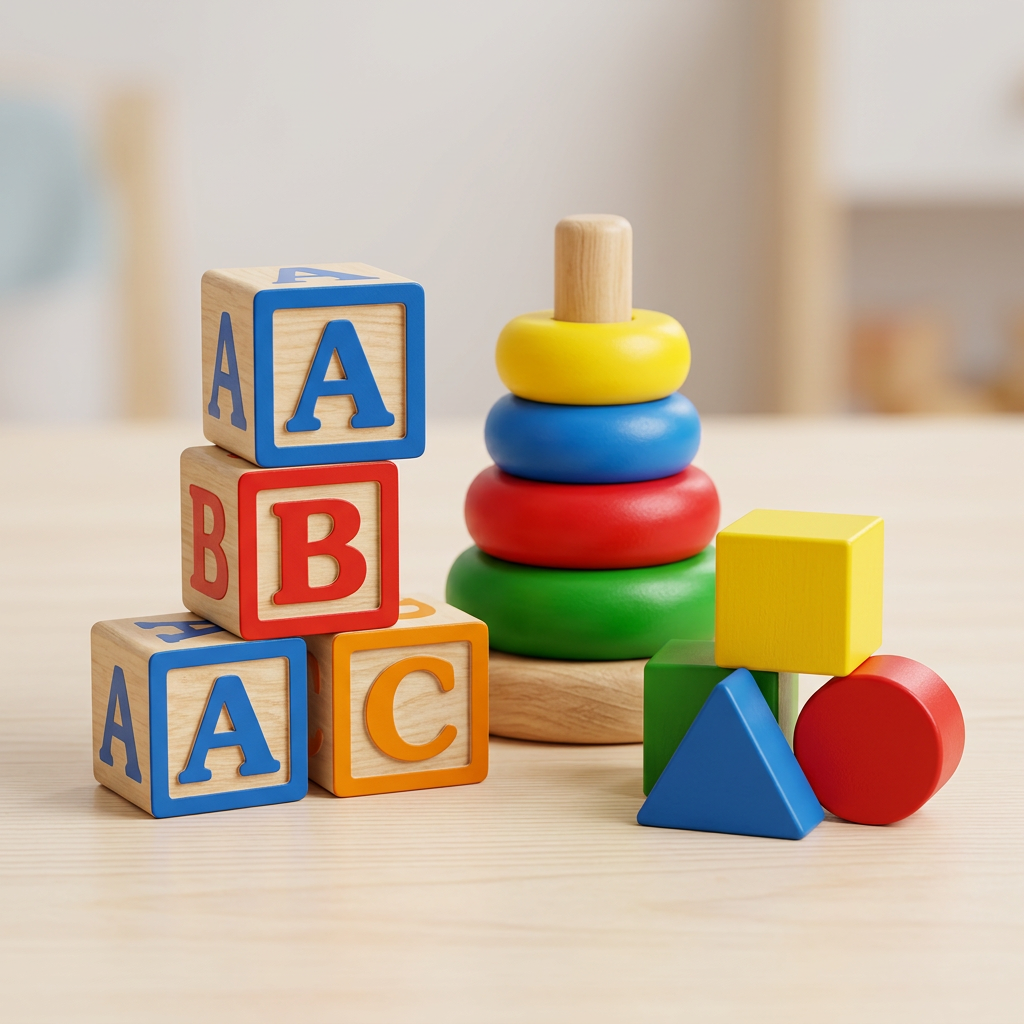 AI Design for refer the images and create me icon Educatinal Toys,for my website category listing,512x512px square icon. Professional product photography style