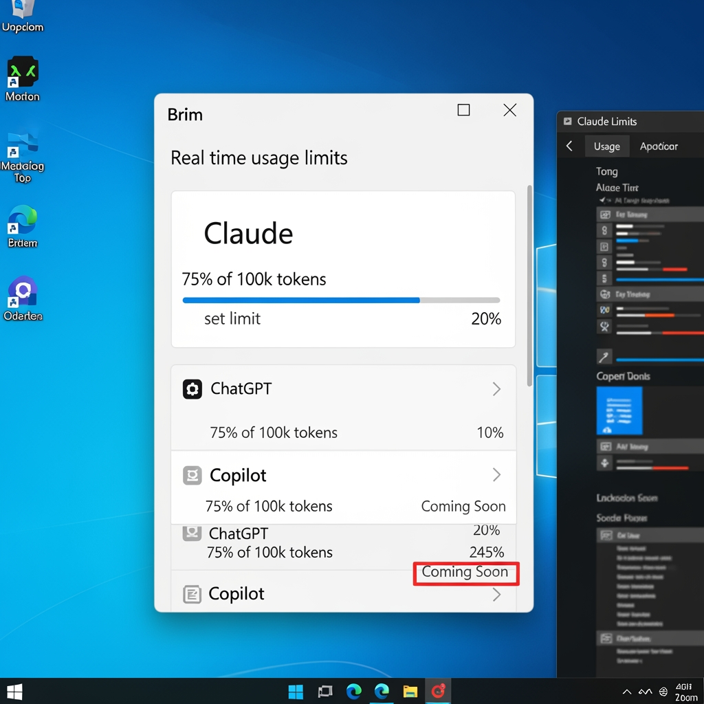 AI Design for Brim is a lightweight Windows tray app that shows your AI coding tool usage limits — Claude, and more soon — in real time, so you never hit the wall mid-session.