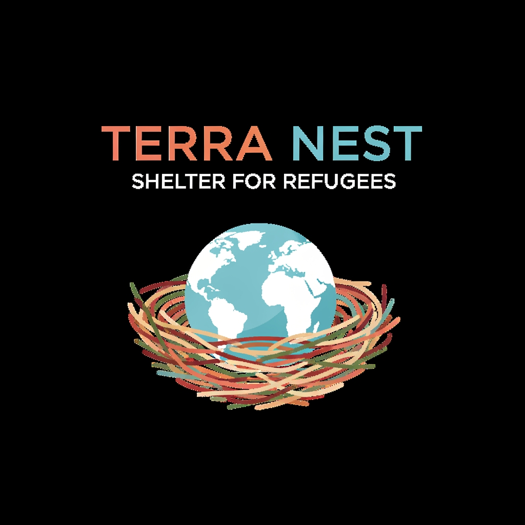 AI Design for i want to create a logo for my business of terra nest which provide shelter to refugees