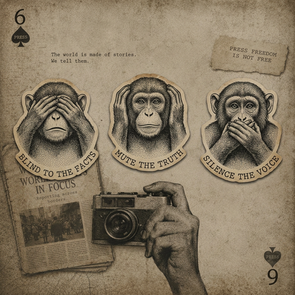 AI Design for generate three monkey sticker in this theme, one whose hands are closing the eyes, second, with the ears closed, and third with the mouth