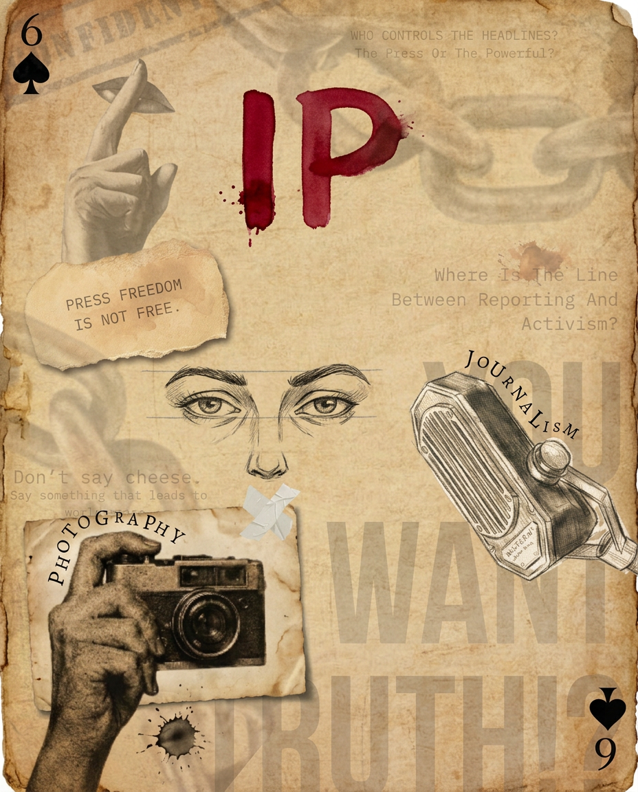 AI Design for make it a lil realistic, size shall remain same, like a page of someone's journal, make sure the designs stay the same, and color of everything, make IP look like it's written with ink, and on a paper, I have given one reference, but no changes in elemts or design, just can change the eyes a lil if possible