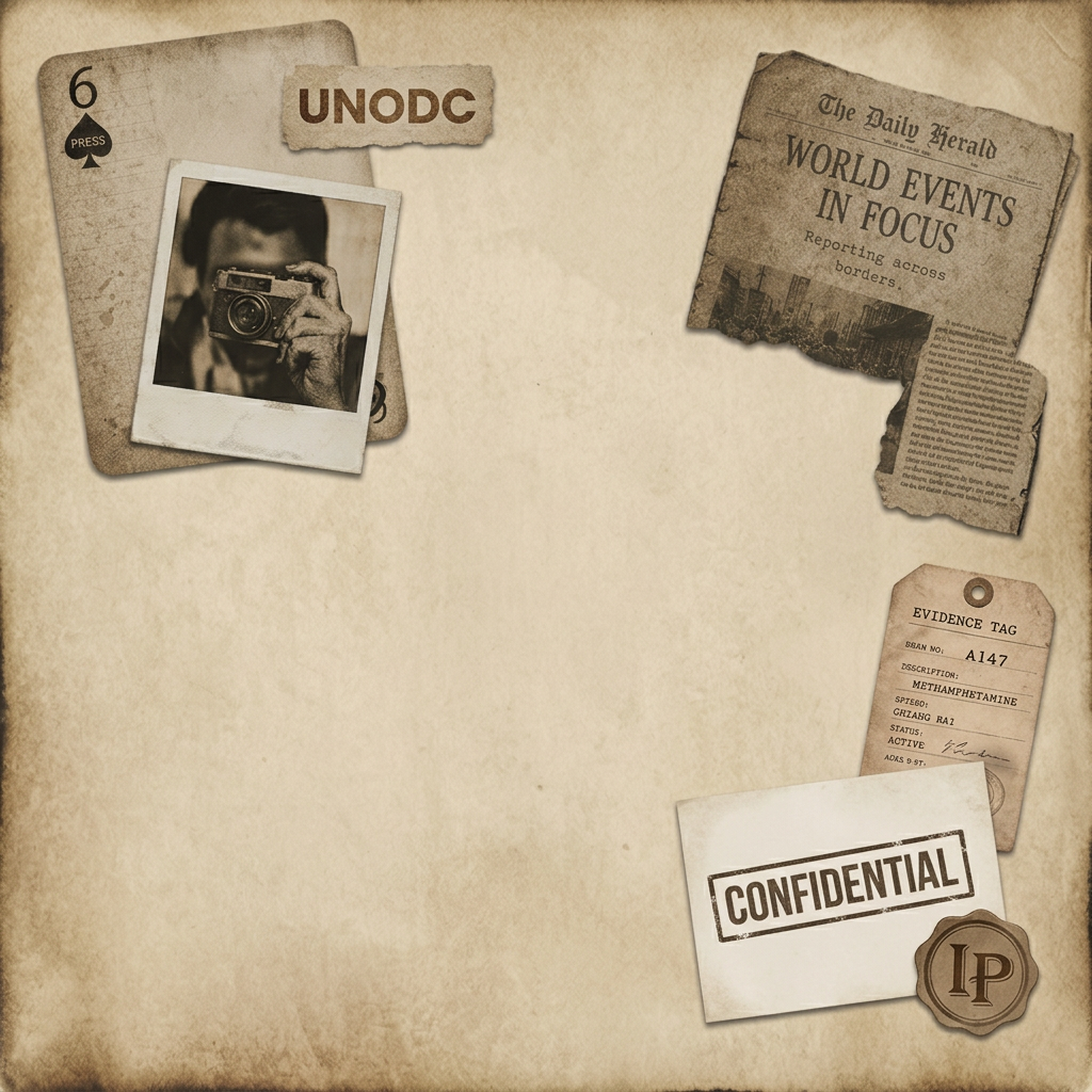 AI Design for a background similar to the unodc for the IP committee, with reference to the blank with stickers flyer, without the connecting dots, just simple background, without much written, just background, I will add the main text and everything