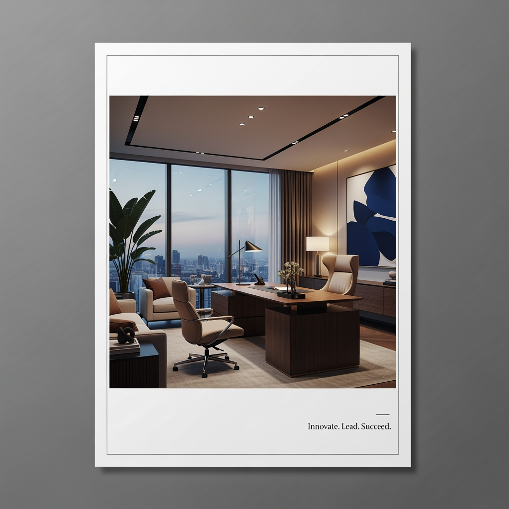 AI Design for make a poster of office in premium interior