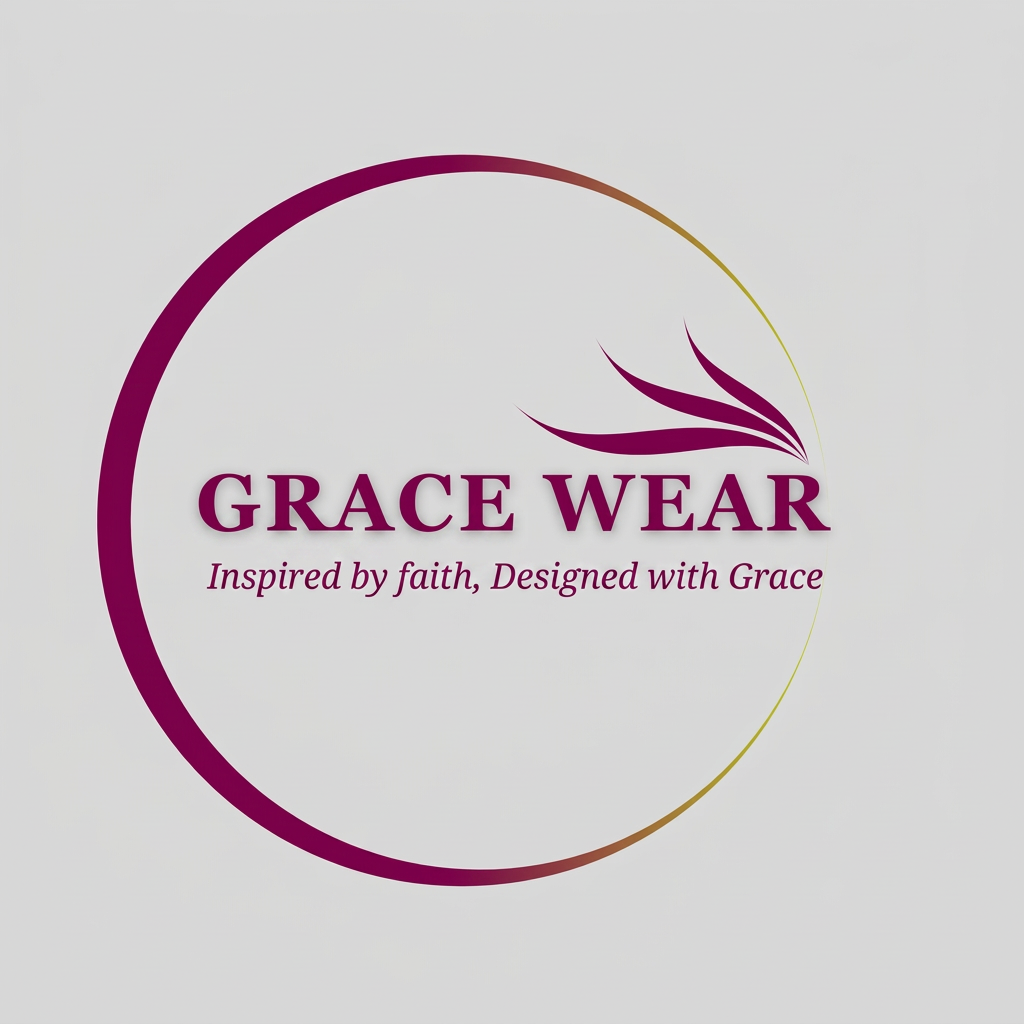 AI Design for Add the tagline in italic as Inspired by faith, Designed with Grace