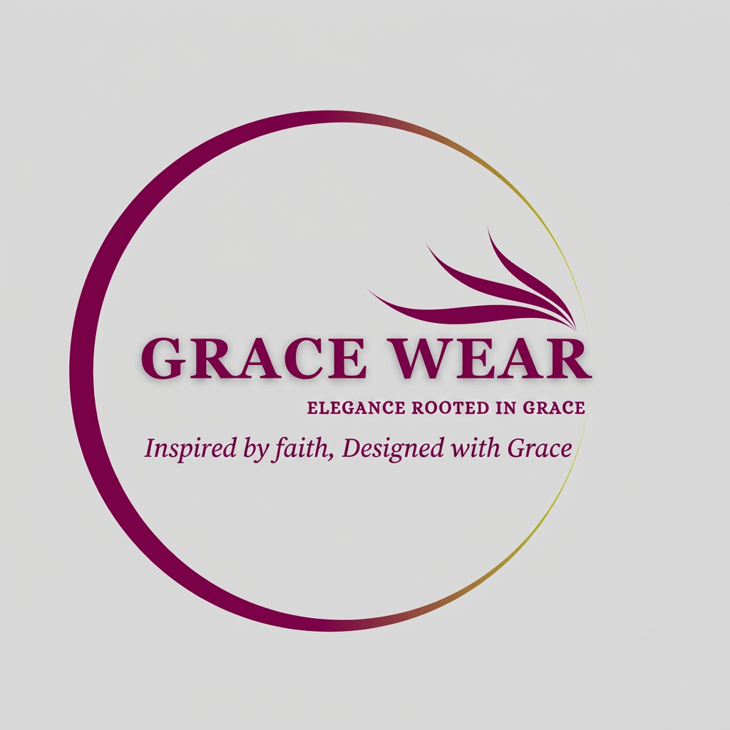 AI Design for Add the tagline in italic as Inspired by faith, Designed with Grace