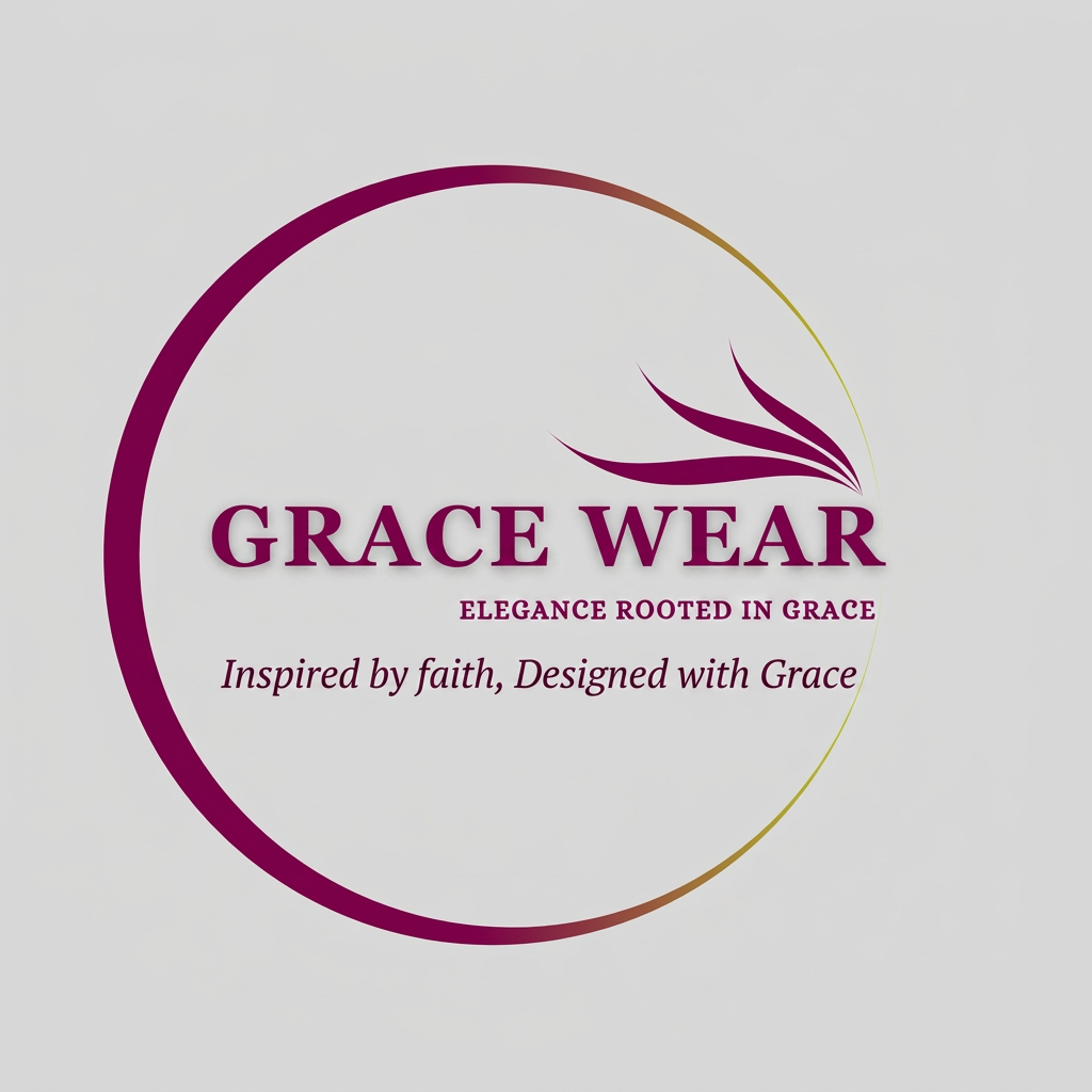 AI Design for Add the tagline in italic as Inspired by faith, Designed with Grace