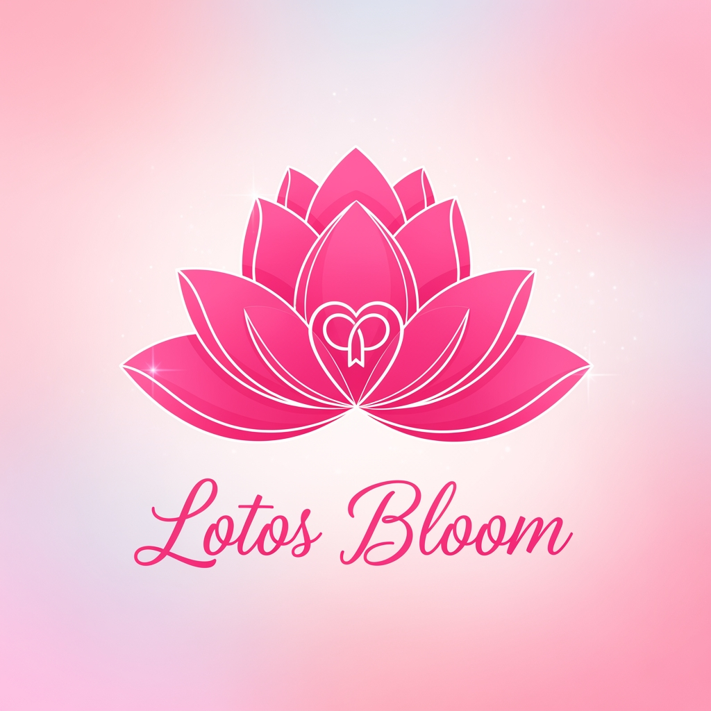 AI Design for a lotus logo for a girl group make it pink