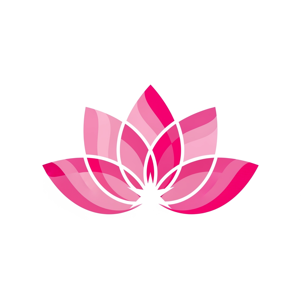 AI Design for a lotus logo for a girl group make it pink make it have unique design with no text
