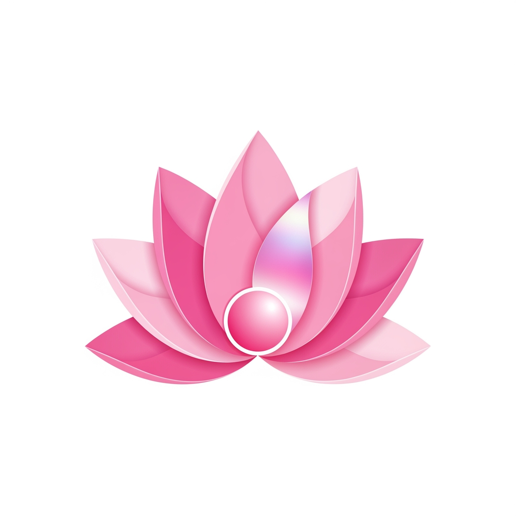 AI Design for a lotus logo for a girl group make it pink make it have unique design with no tet